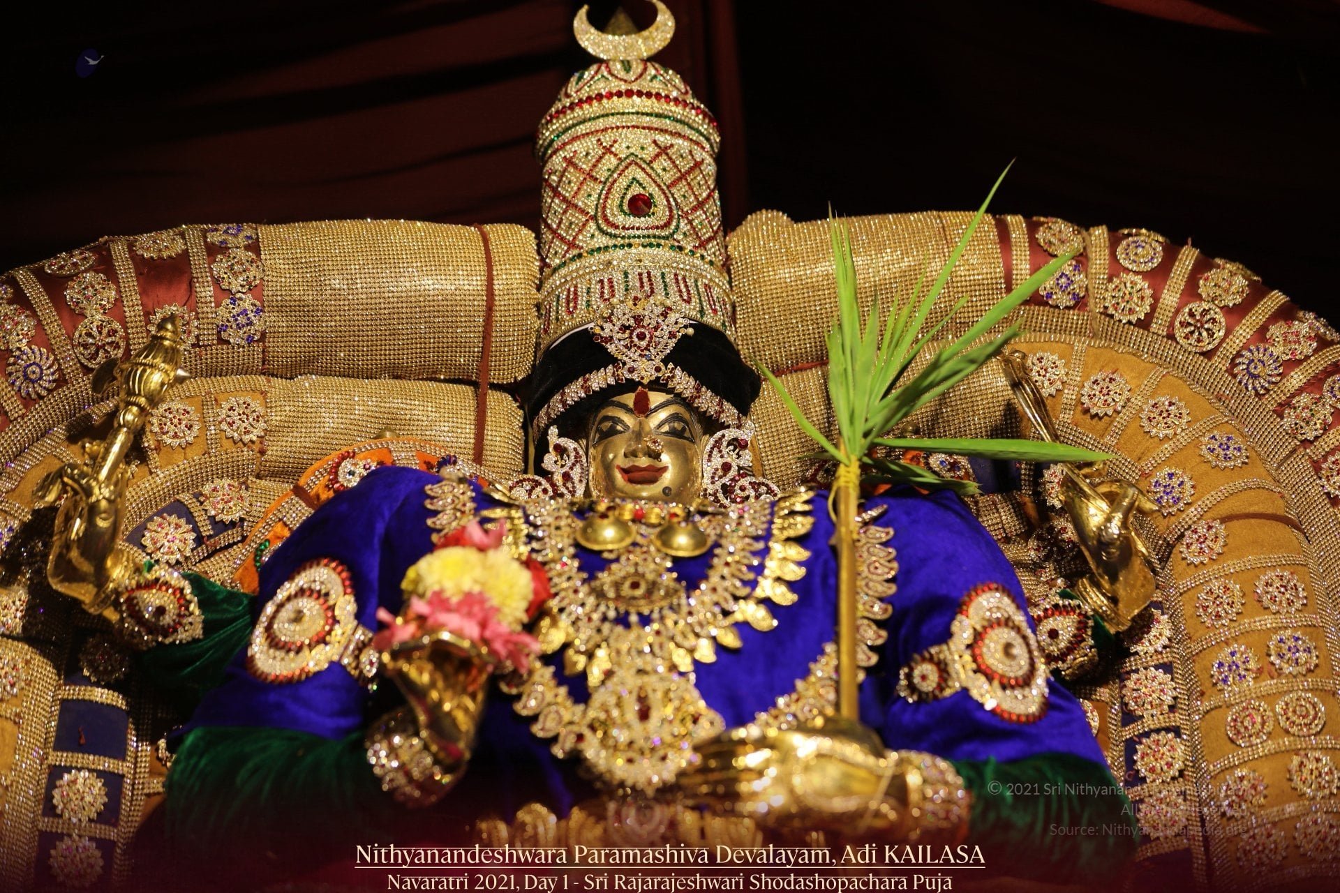 Devi Rajarajeshwari in Navaratri alankaram at Adi Kailasa