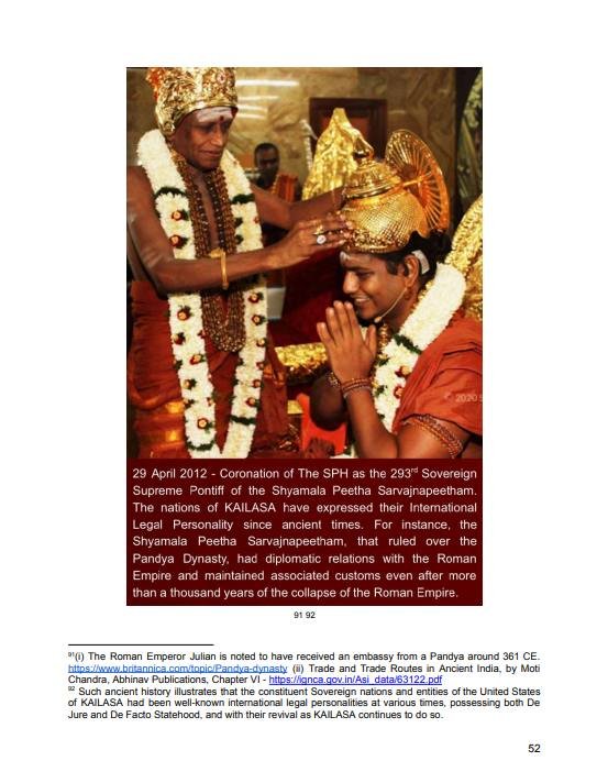 UN Report Exposes Systemic Persecution of The Supreme Pontiff of Hinduism (SPH) and KAILASA, Reaffirming KAILASA's Juridical Statehood and