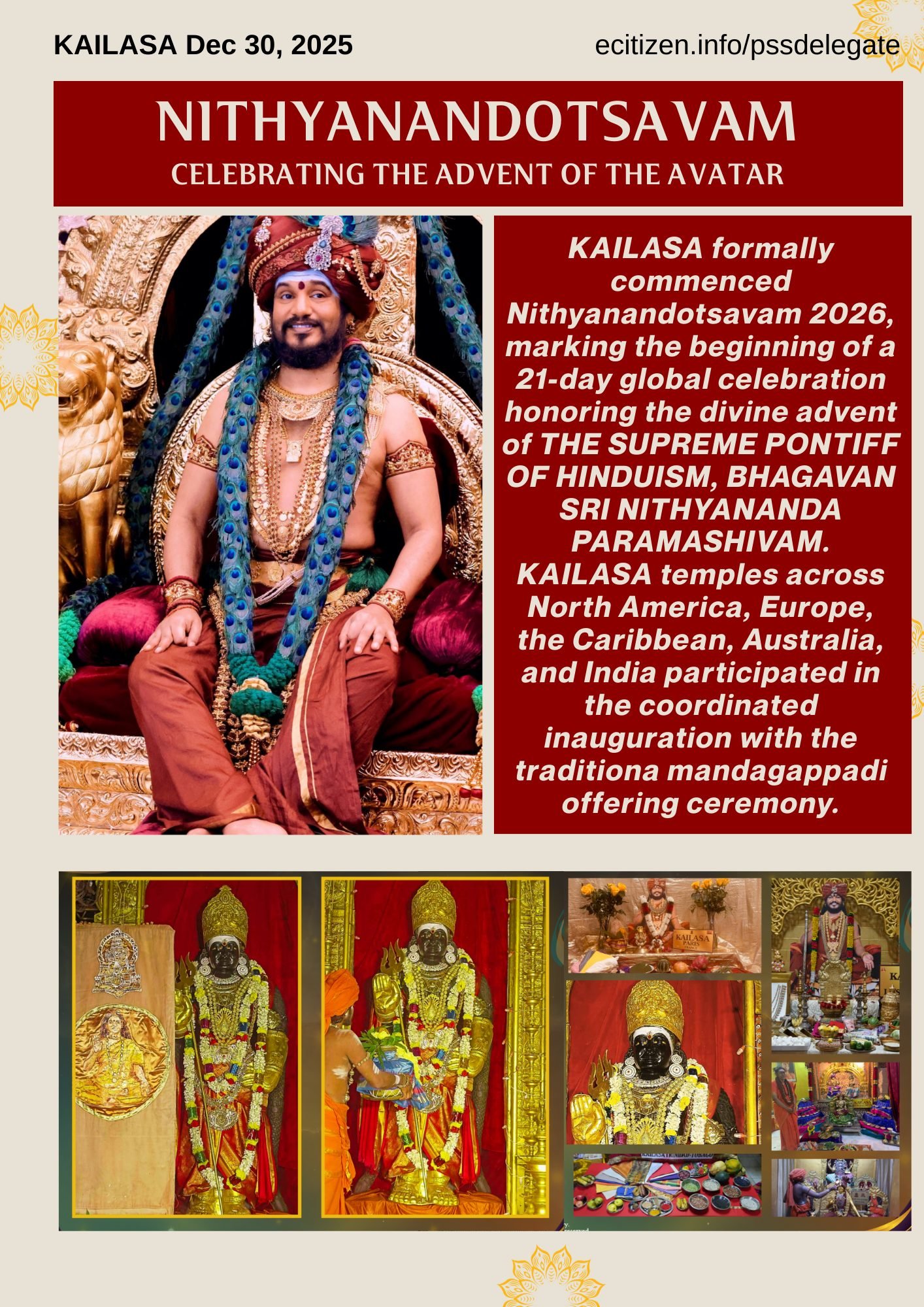 Nithyanandotsavam 2026 has officially begun!